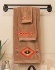 Del Sol - Embroidered Towel Set Set of 3 , 2 Per Carton - Mocha