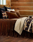 Stella - Twin Faux Silk Velvet Bedspread Set Set of 2 - Copper Brown
