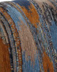 Lainey - Upholstered Ikat Armchair - Blue / Brown / Orange