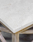 Catali - Stone Coffee Table - White & Light Brown