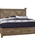 Cool Rustic - X Bed With Storage Footboard