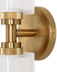 Wellsville - 2 Light Brass Sconce - White / Gold