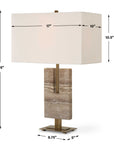 Turning - Point Travertine Table Lamp