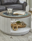 Melody - Round Coffee Table With Casters - White