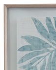 Burlap Ocean Palm IX Framed Print - Light Blue