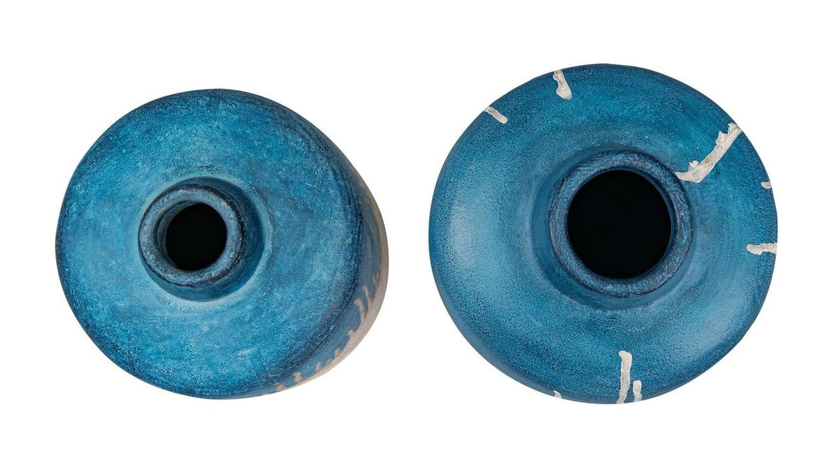 Coastal Cascade - Indoor-Outdoor Vases Set of 2 - Blue / White
