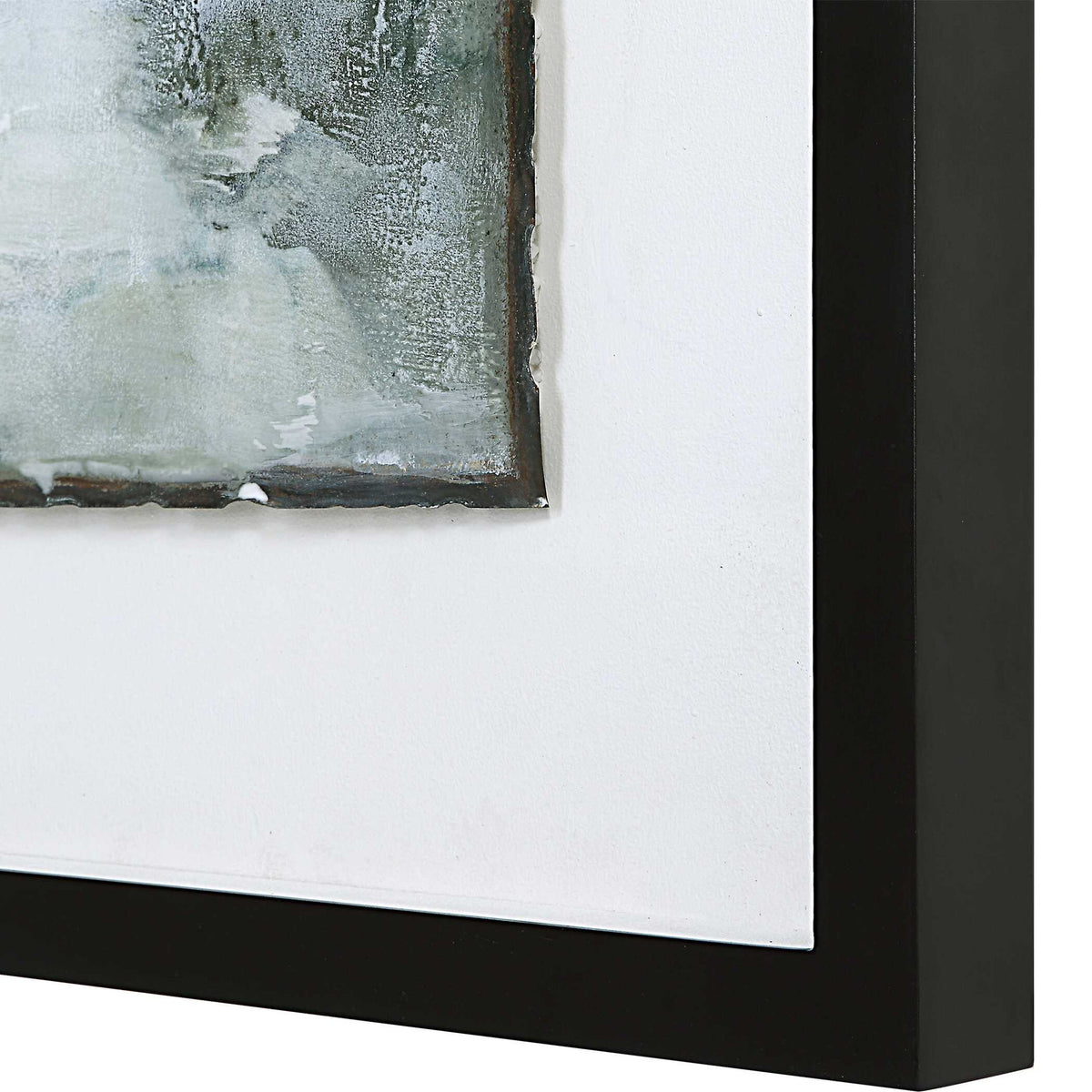 Lakeside Grande - Framed Abstract Print - Silver