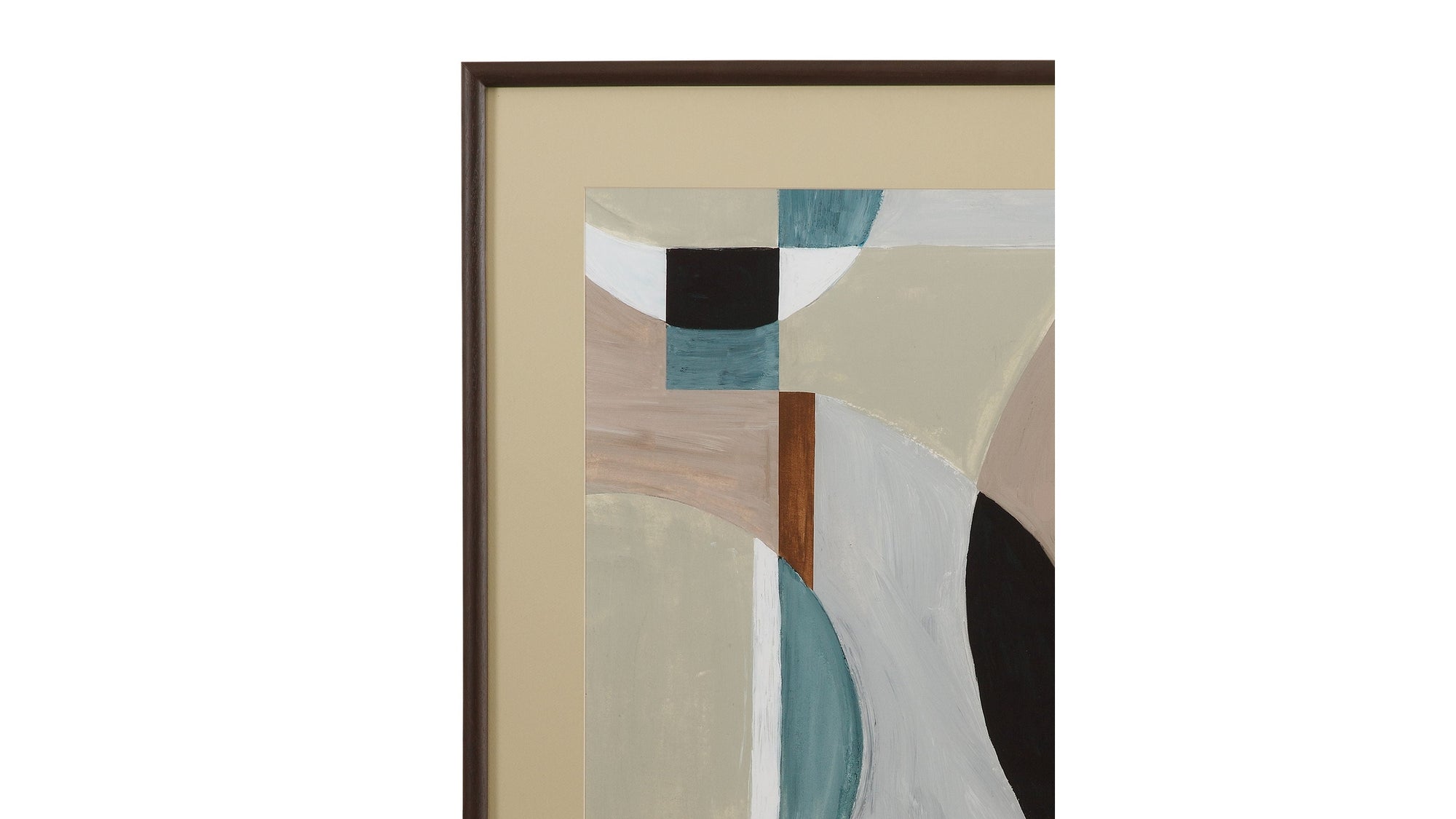 Curved Vision Contours Framed Print - Light Brown
