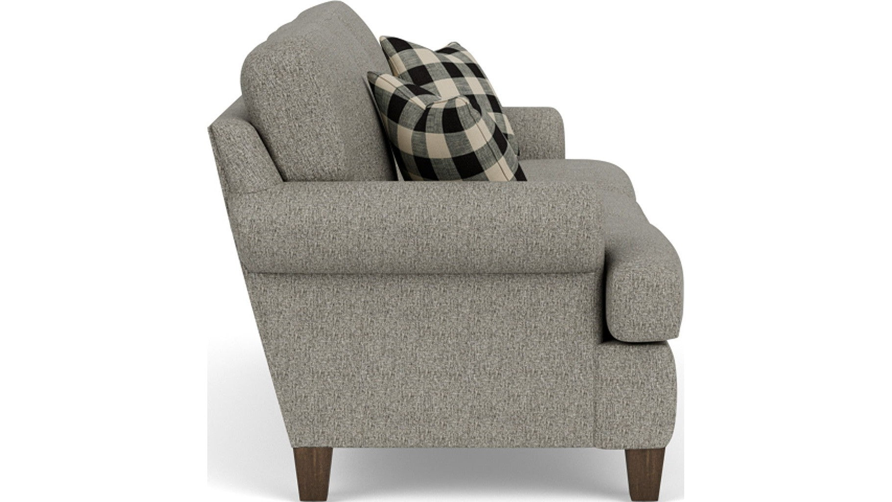 Moxy - Fabric Sofa, T-Shaped Seat Cushion, Curved Sock Arms