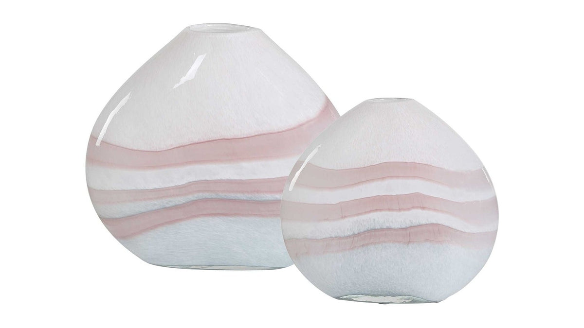 Blush - Swirl Glass Vases Set of 2