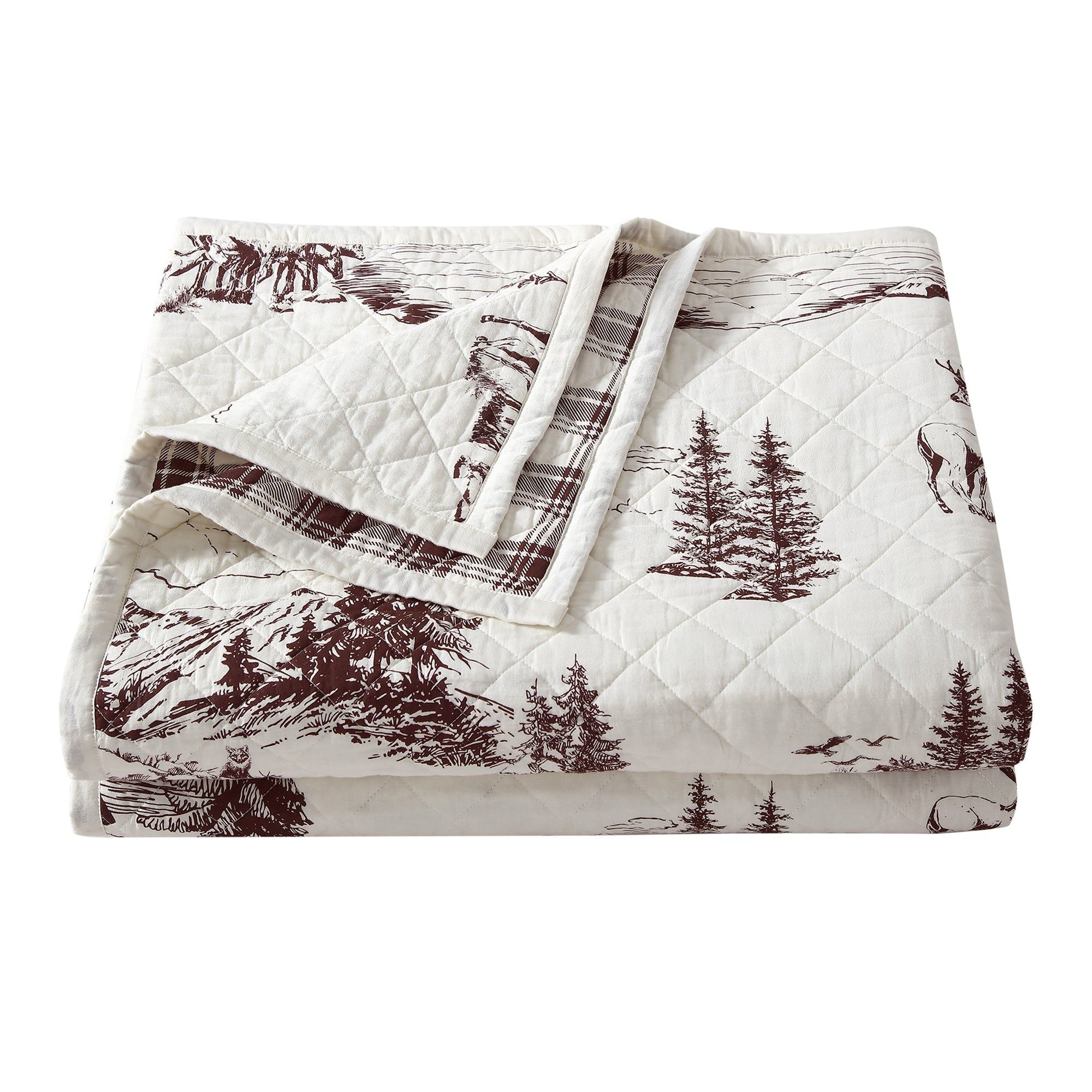 White Pine - King Reversible Quilt Set (Set of 3) - White