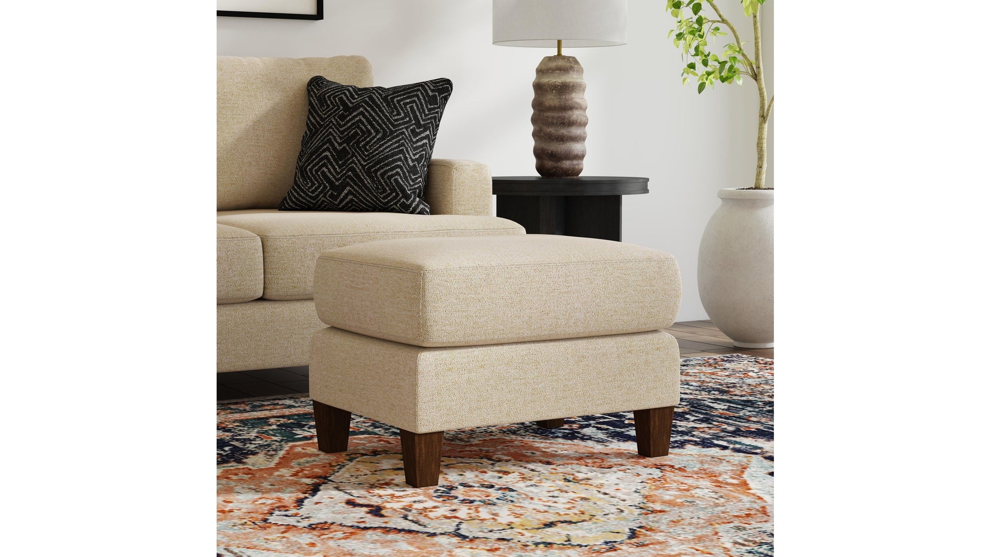 Cole - Fabric Stationary Ottoman