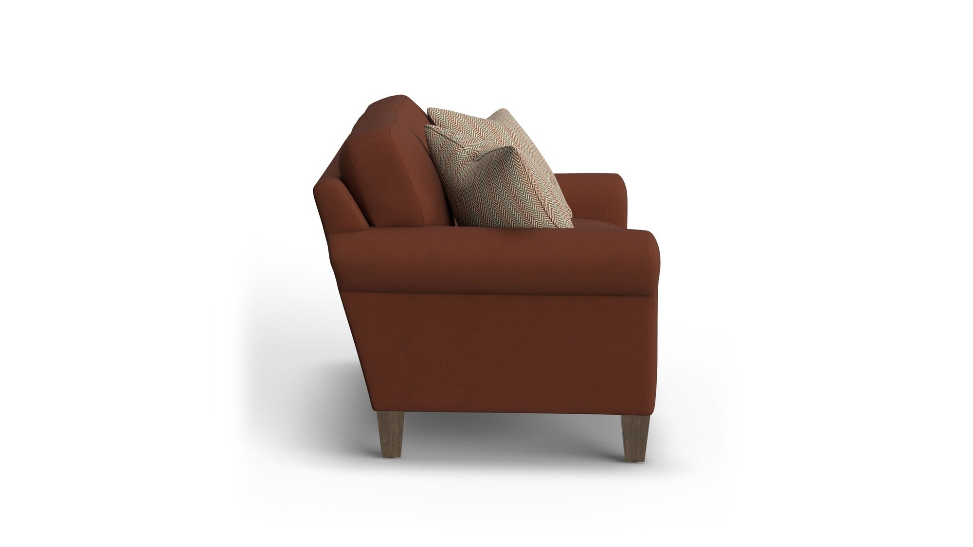Moxy - Fabric Loveseat, Curved Sock Arms