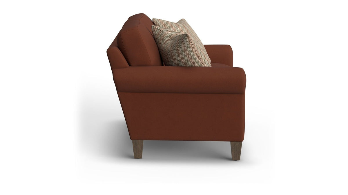 Moxy - Fabric Loveseat, Curved Sock Arms