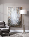 Desert Rain - Hand Painted Abstract Art - Gray