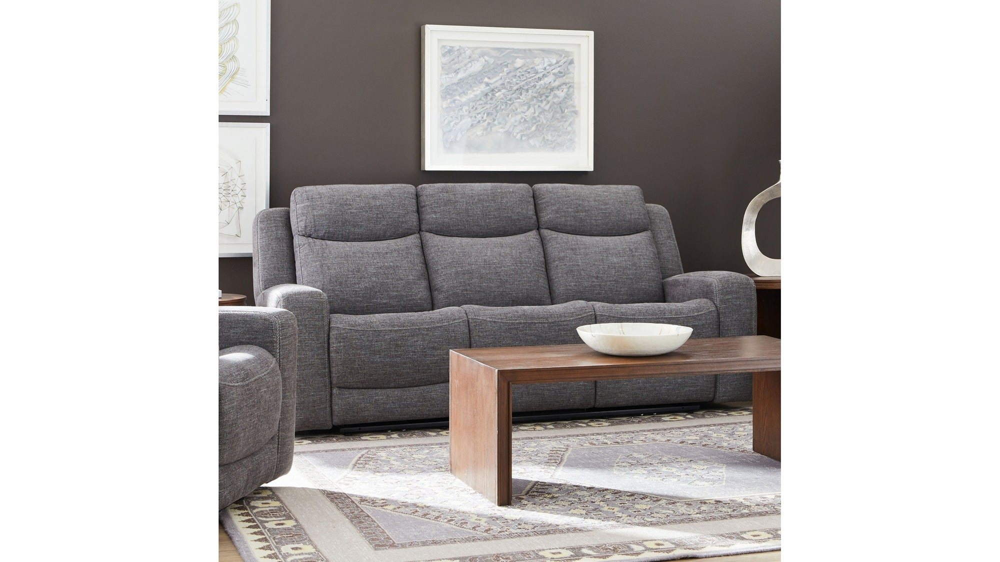 Ridge - Power Reclining Sofa With Power Headrests - Granite