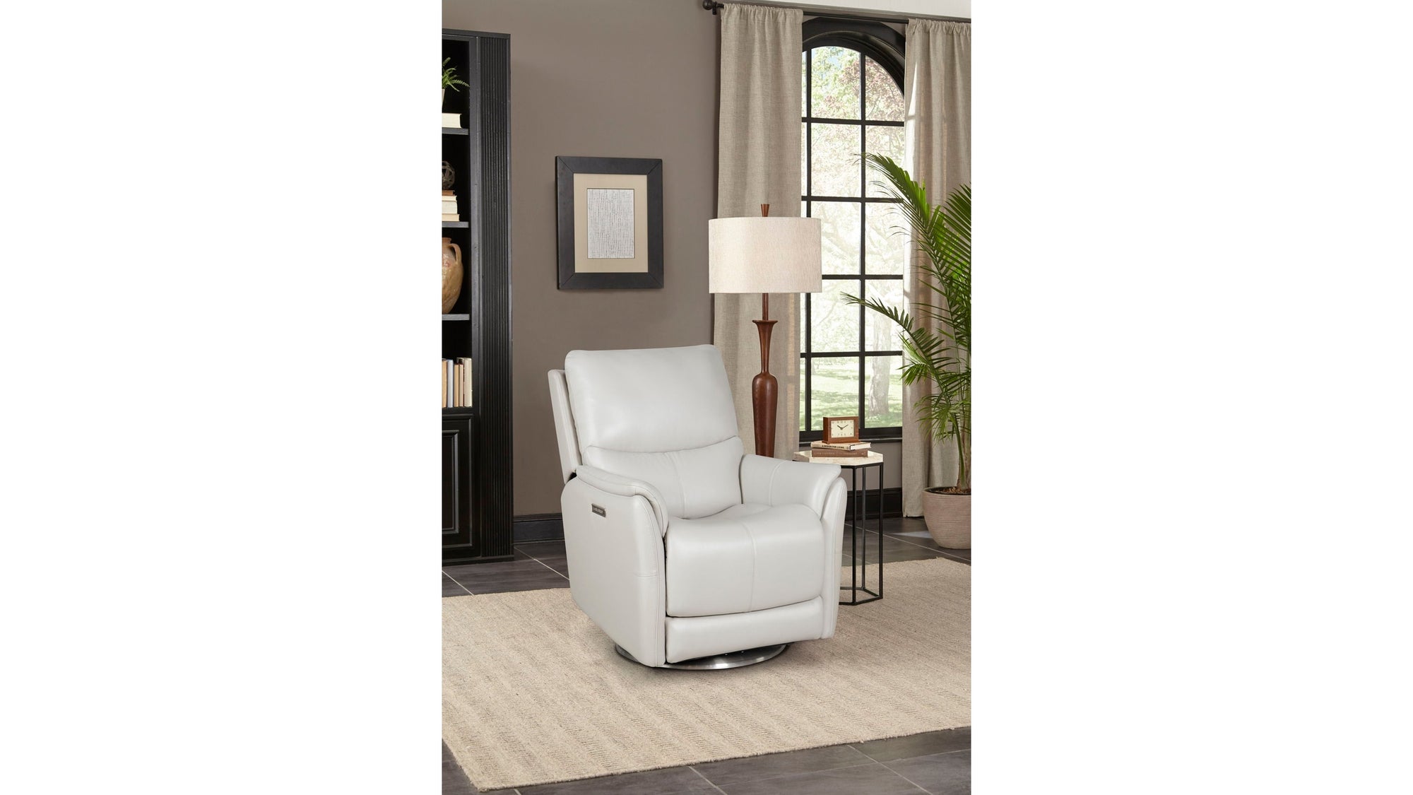 Salem - Swivel Recliner With Power Recline, Power Headrest, Power Lumbar, Layflat, 3" Footrest Extension