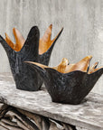 Starpetal - Indoor-Outdoor Wooden Bowls (Set of 2) - Black / Woodtone