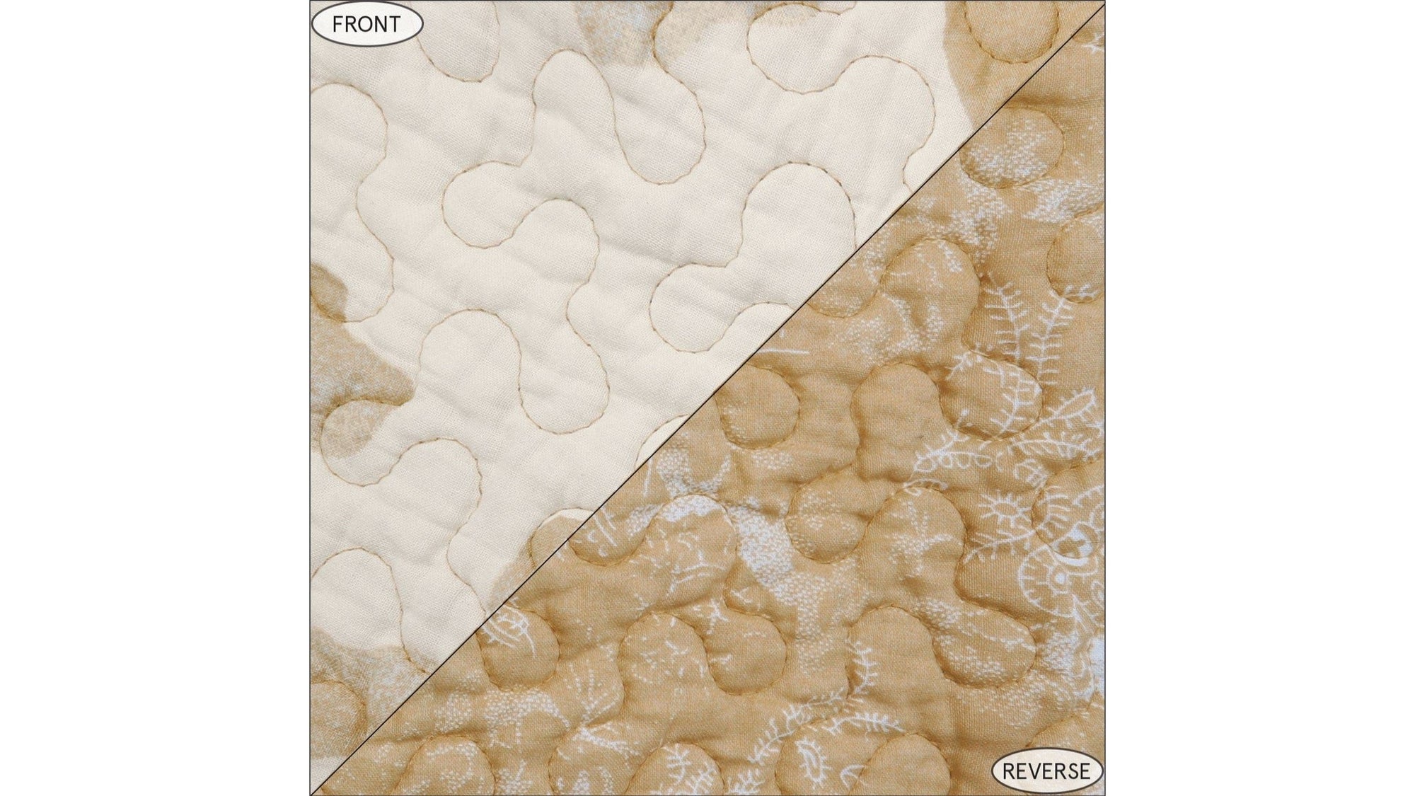 Elsa Cowhide - Full/Queen Reversible Quilt Set Set of 3 - Light Tan