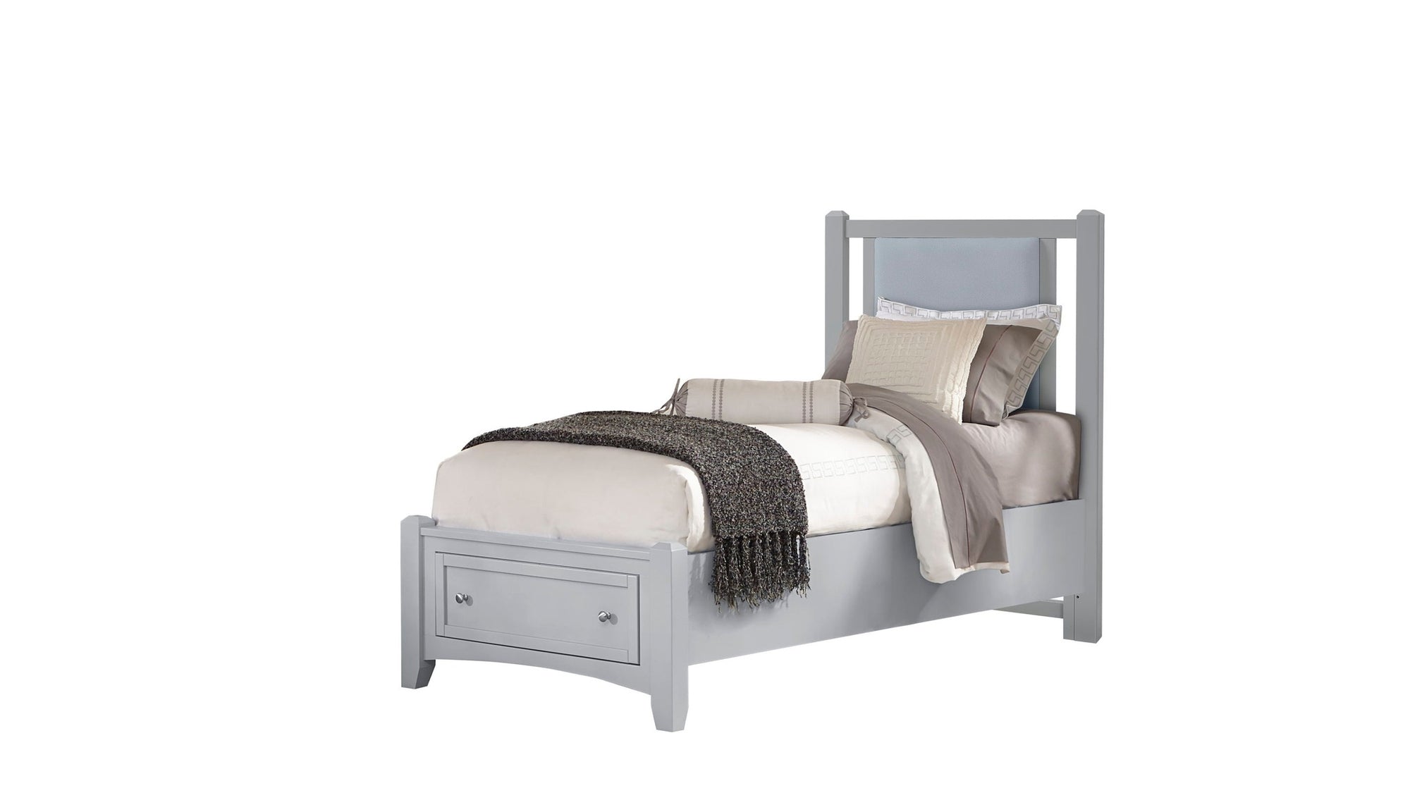 Bonanza - Ocean Blue Linen Upholstered Bed With Storage Footboard