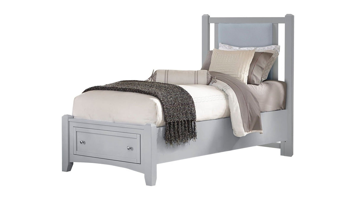 Bonanza - Ocean Blue Linen Upholstered Bed With Storage Footboard
