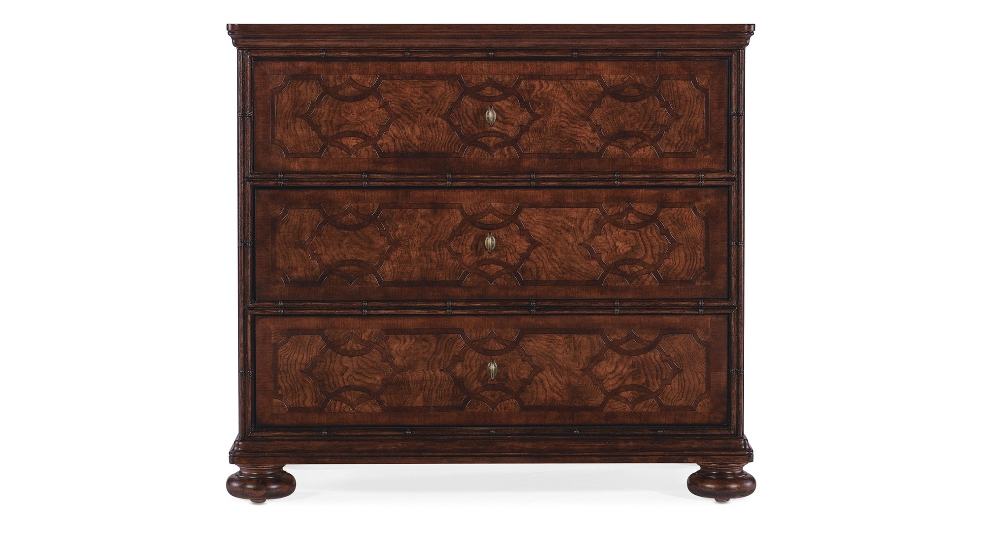 Charleston - Three-Drawer Wood Nightstand - Dark Brown
