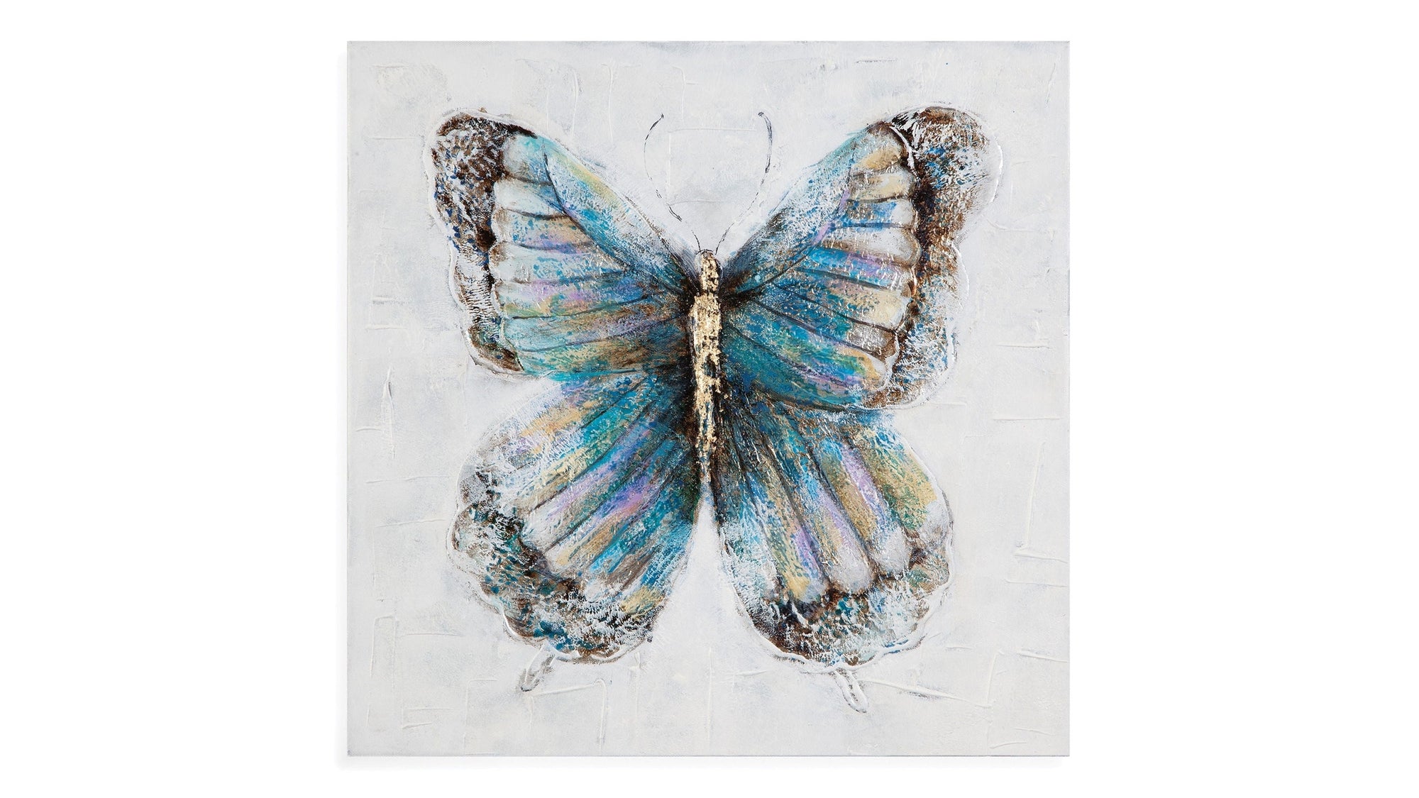Metallic Butterflies Canvas Art Set of 4 - Blue