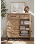 Vineyard Row - Four-Drawer Door Chest - Light Brown