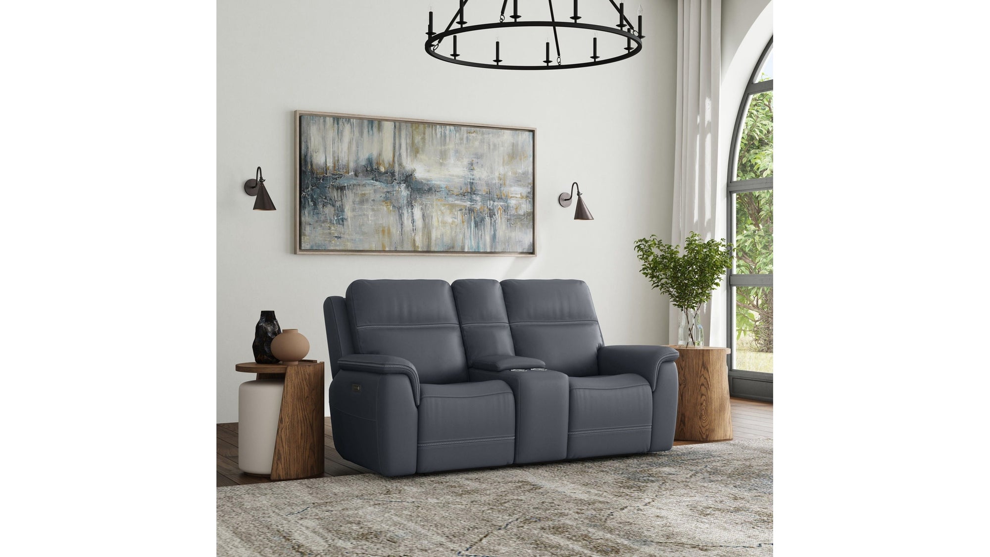 Sawyer - Power Reclining Loveseat With Console, Power Headrests, Lumbar