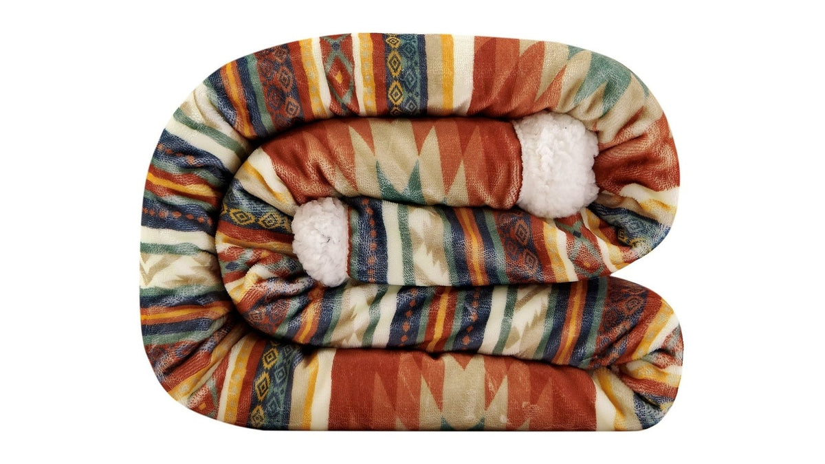 Campfire - Del Sol Campfire Sherpa Throw 6 Per Carton - Multi Color