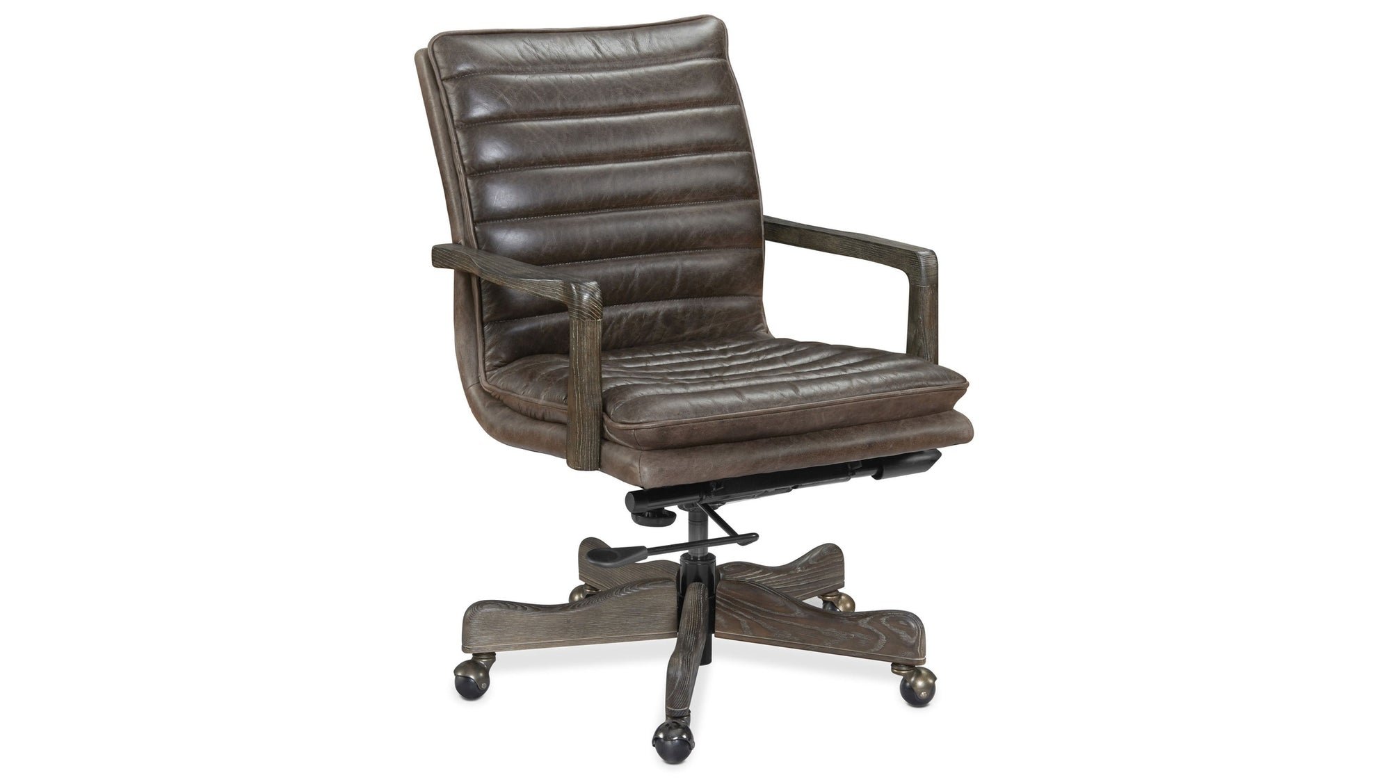 EC - Langston Executive Swivel Tilt Chair With Metal Base - Dark Brown