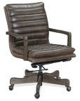 EC - Langston Executive Swivel Tilt Chair With Metal Base - Dark Brown