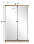 Scroll - Rectangular Mirror - Brass / Gold