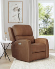 Linden - Power Swivel Gliding Recliner With Power Headrest, Lumbar, Heat & Massage