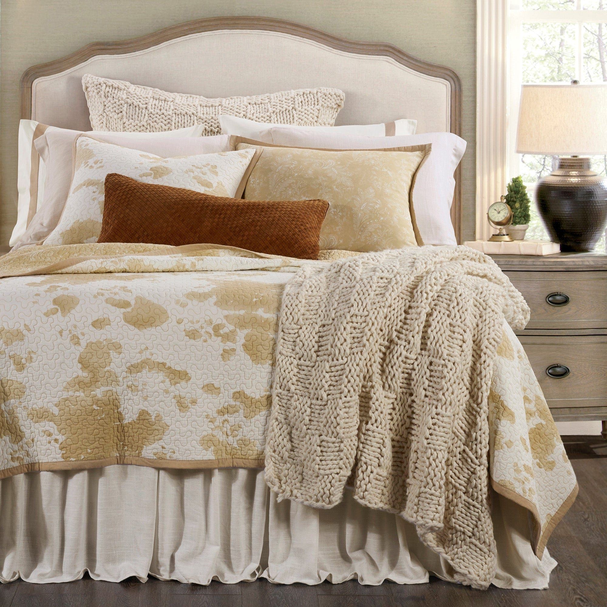 Elsa Cowhide - King Reversible Quilt Set (Set of 3) - Light Tan