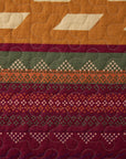 Solace - Full/Queen Reversible Quilt Set (Set of 3) - Red / Orange / Brown