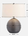 Chelsom - Ribbed Table Lamp - Gray