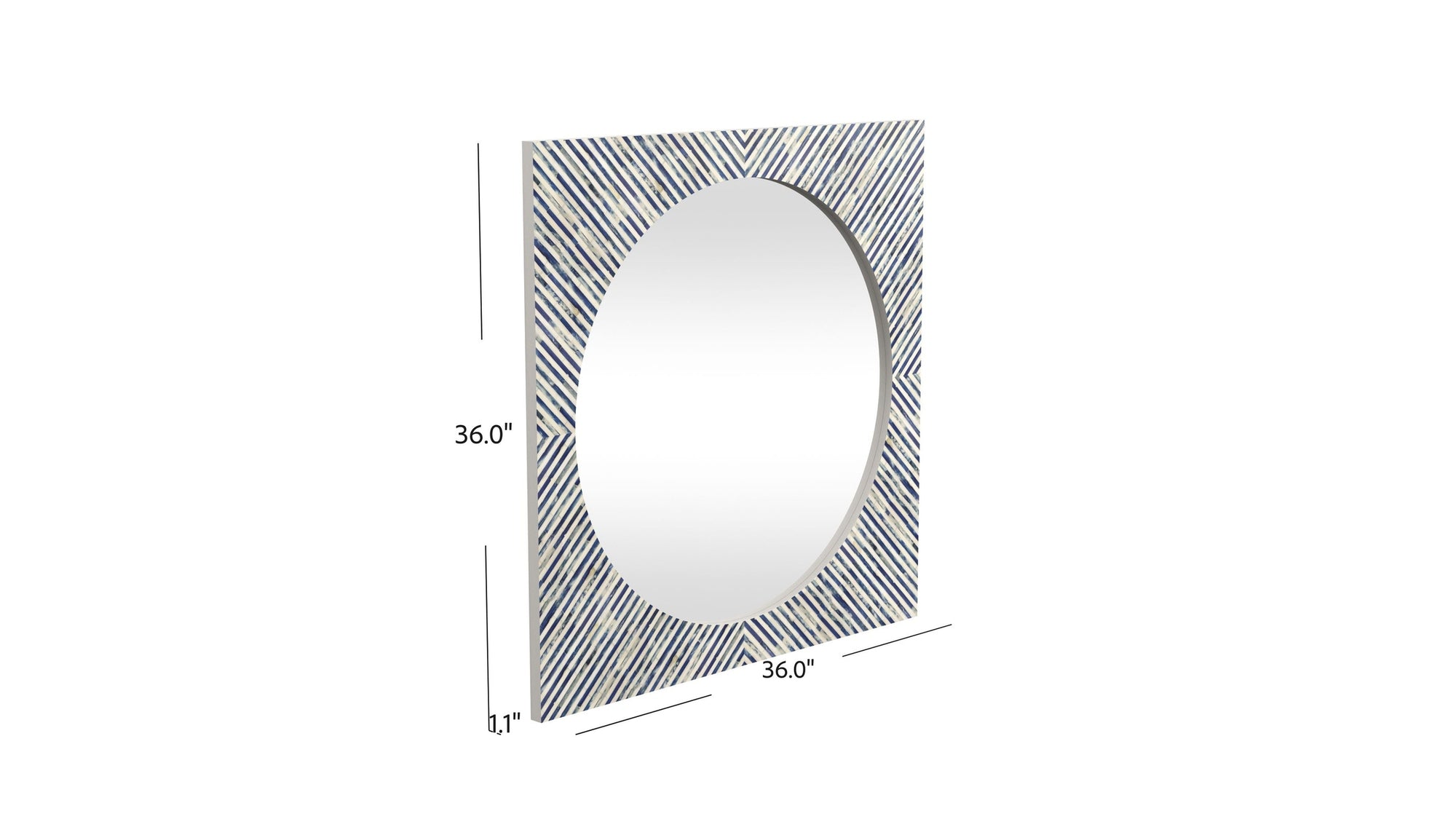 Sunburst - Bone Wall Mirror - Light Blue