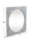 Sunburst - Bone Wall Mirror - Light Blue