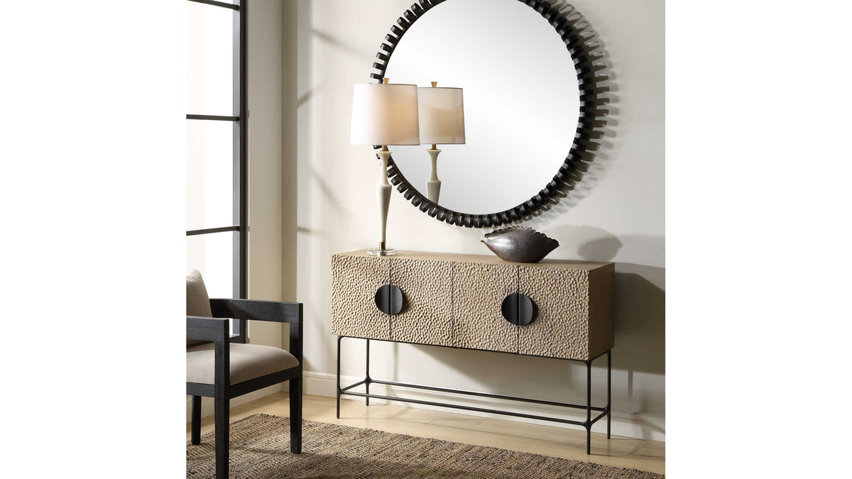 Lunar - 4 Door Elm Wood Cabinet