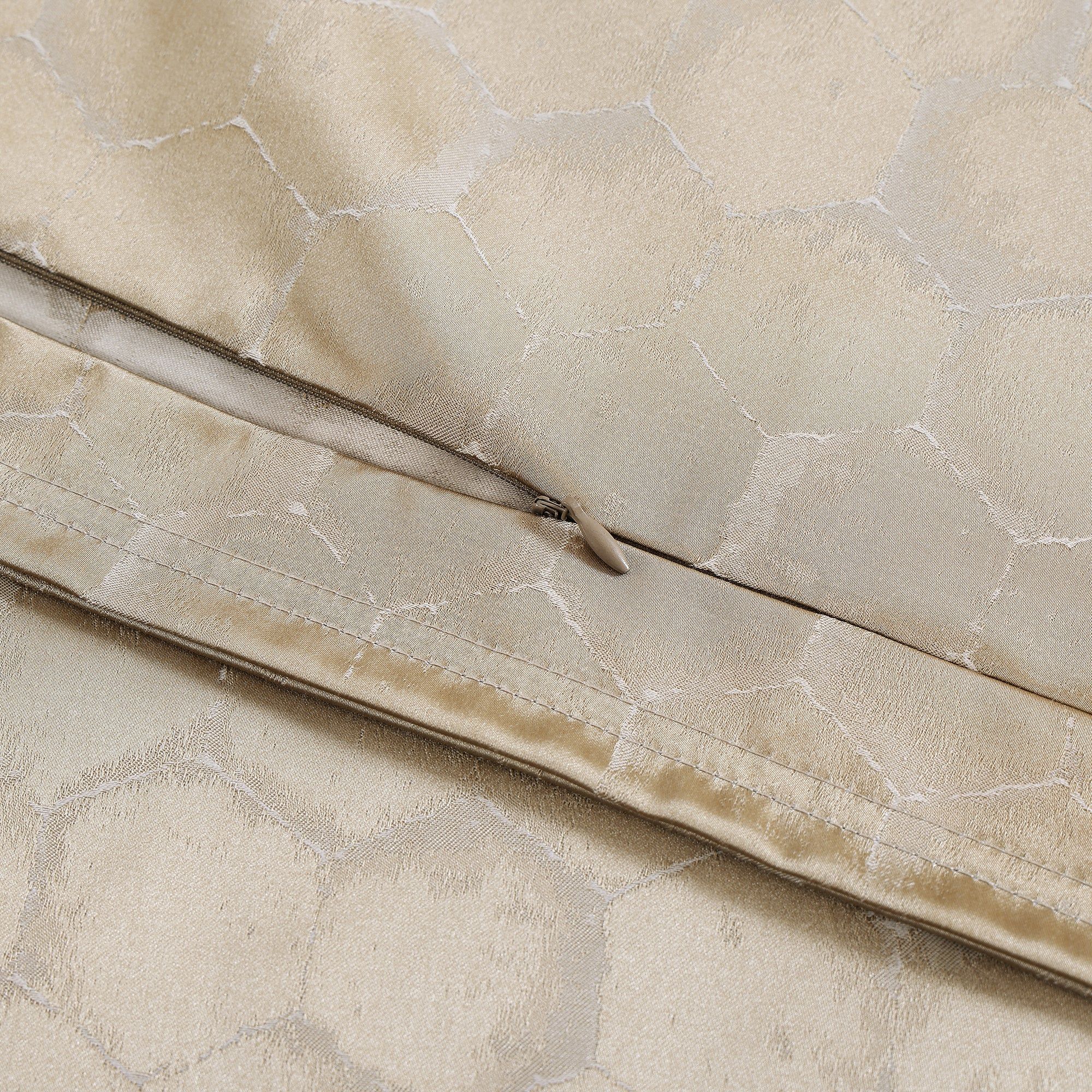Honeycomb - King Jacquard Duvet Cover Set (Set of 3) - Light Gold