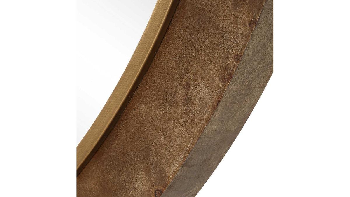 Cleveland - Round Burl Wood Mirror - Woodtone