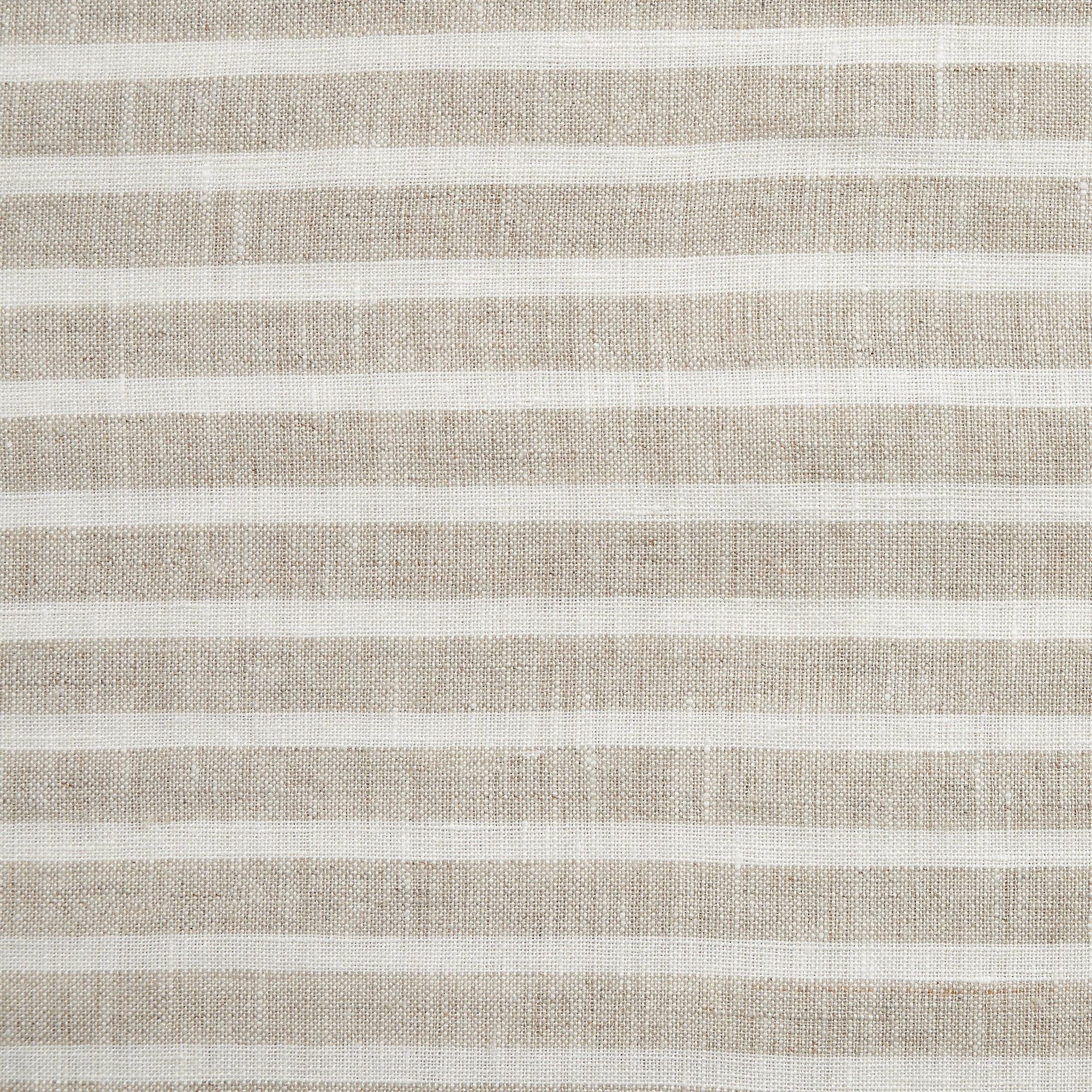 100% French Flax Linen - Queen Railroad Stripe Duvet Cover Set (Set of 3) - Natural