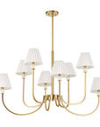 Poppins - 8 Light Brass Chandelier - White / Gold