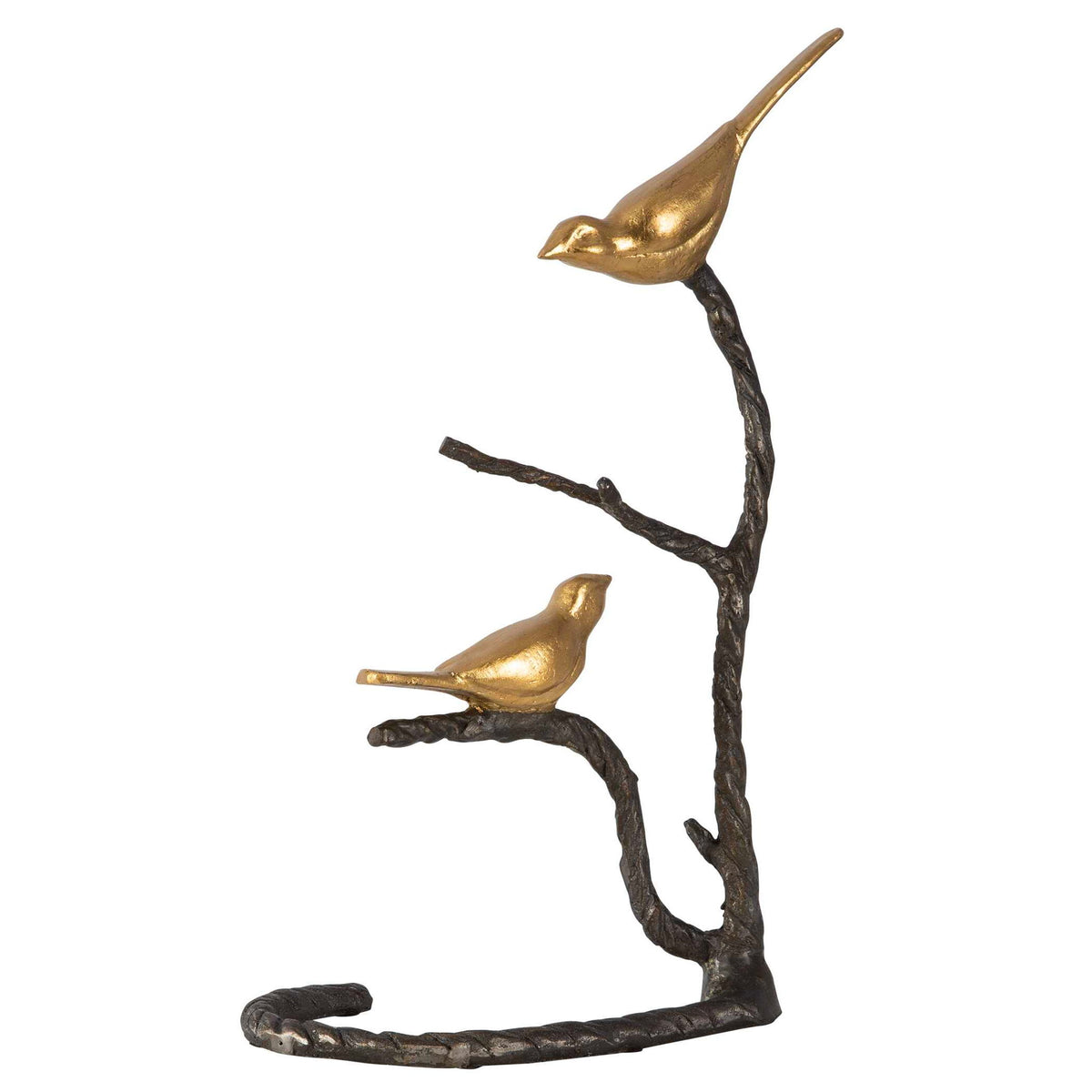 Birds On A Limb - Sculpture - Black &amp; Gold