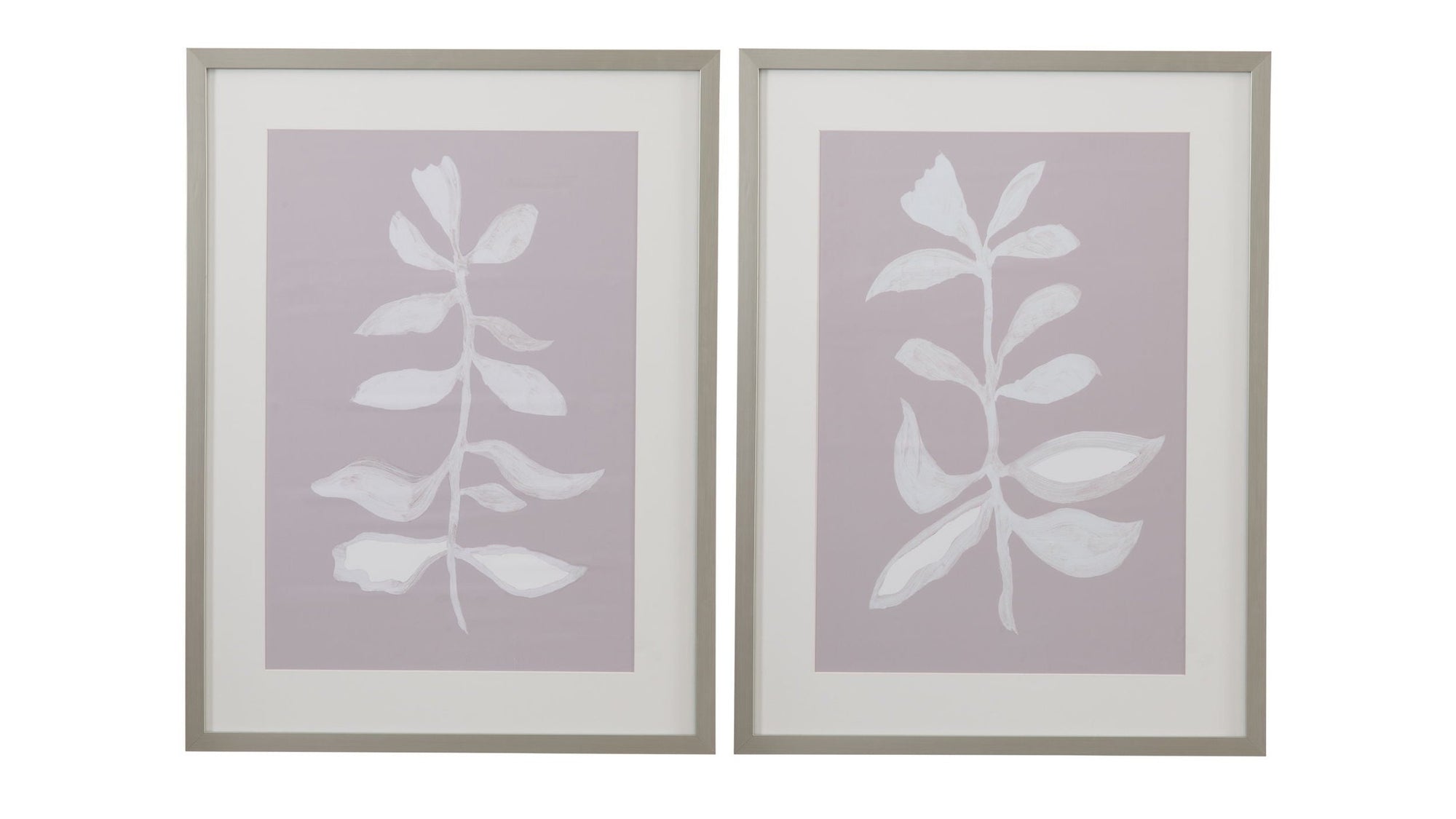 Fresh Leaves Framed Print Set of 2 - Gray