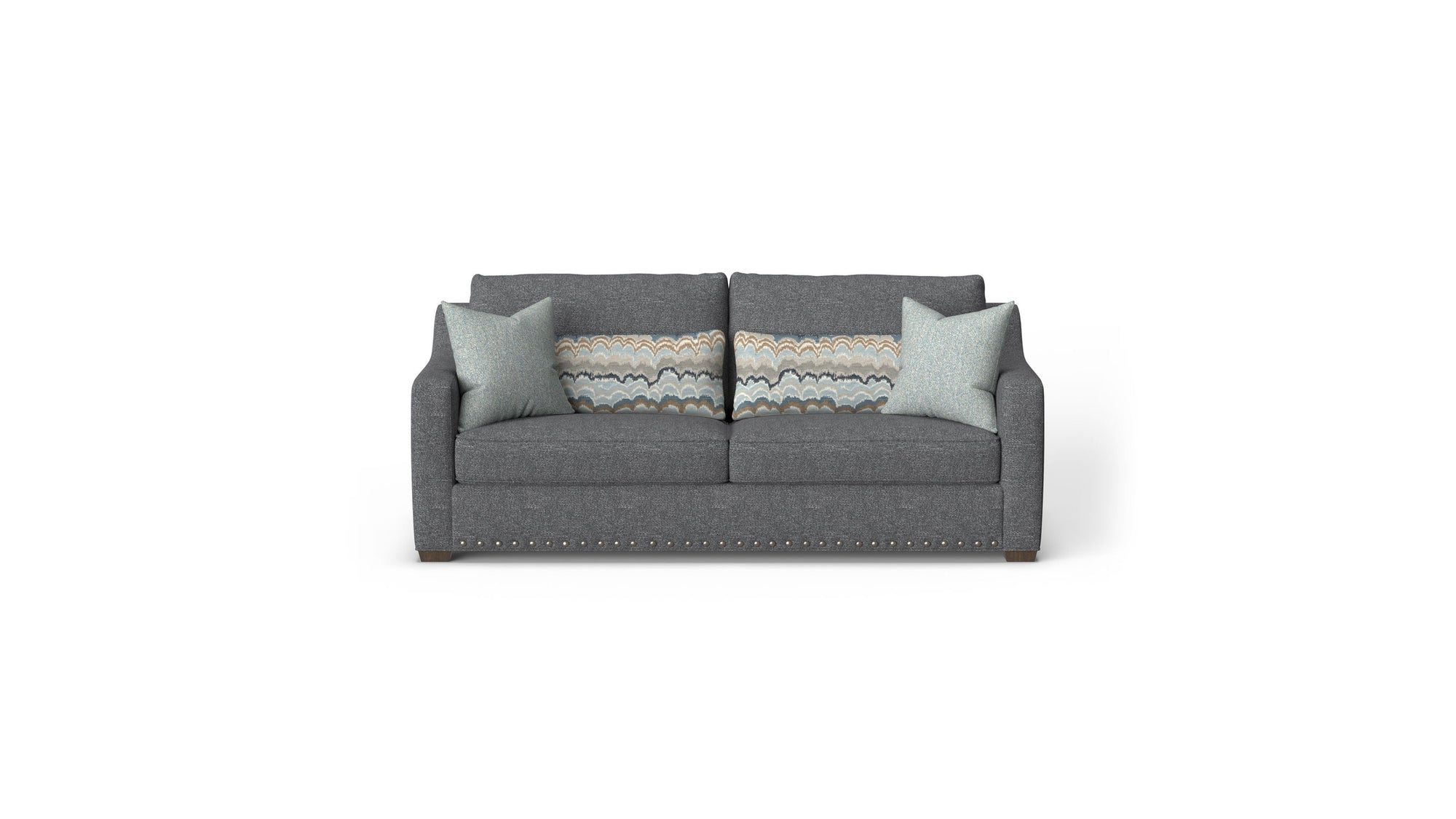 Milo - Fabric Two-Cushion Sofa With Nailhead Trim