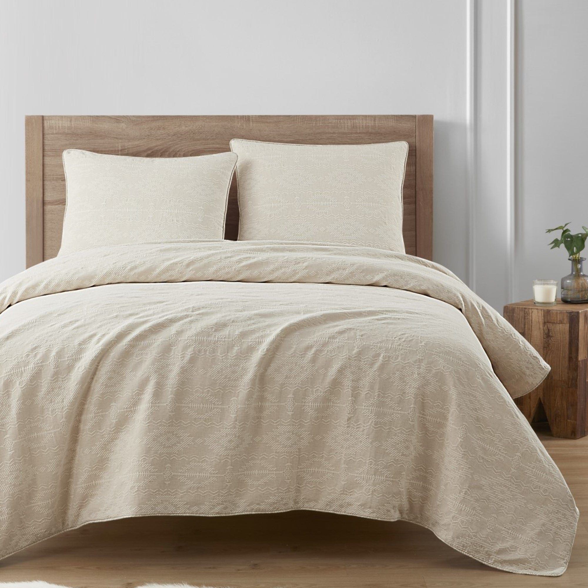 Tempe Matelasse - Queen Duvet Cover Set (Set of 3) - Sand