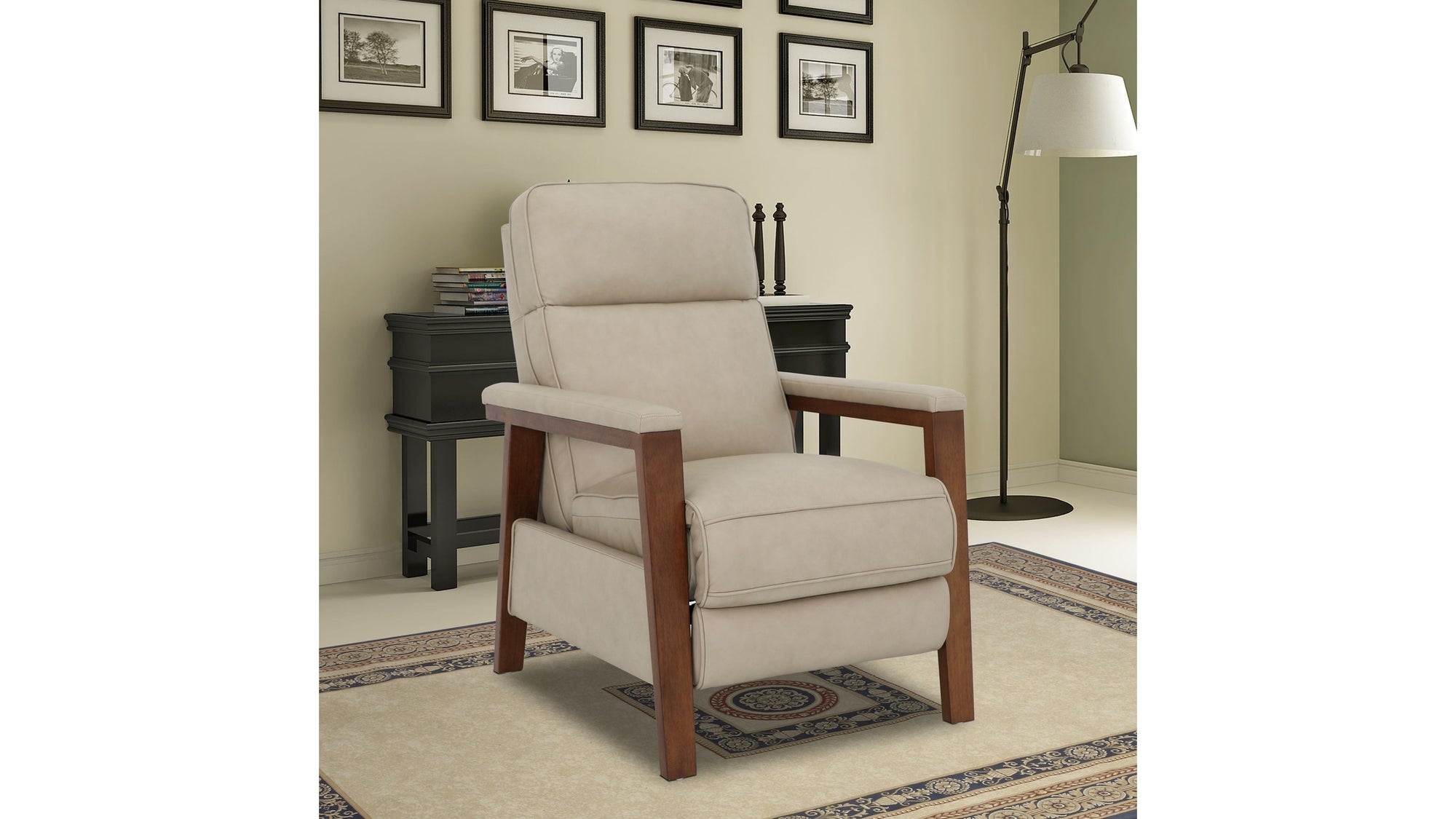 Ashland B - Recliner Push Thru The Arm - Cashmere-Stone