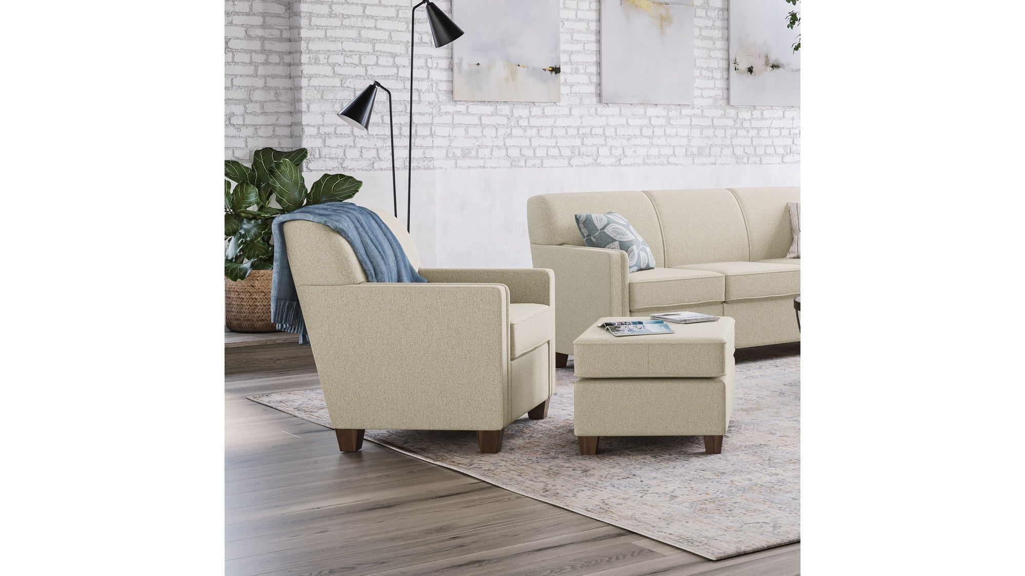 Nora - Fabric Ottoman
